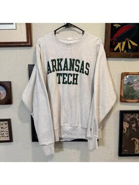 Vintage 90s/00s Champion Reverse Weave Arkansas Tech Crewneck Sweatshirt Large